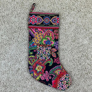 Vera Bradley black floral Christmas stocking